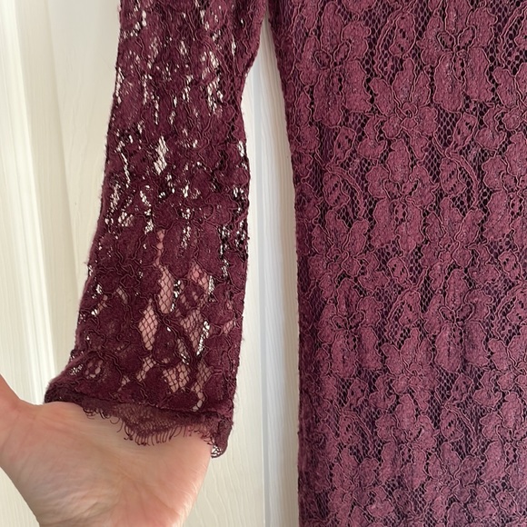 Babaton Aritzia Rafael Lace Dress - Burgundy - Picture 6 of 10